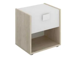 Vente-unique Kindermeubel-Set Van 2 Nachtkastjes Met 1 Lade En 1 Nis - Sonia - Materiaal: Naturel En Wit - Sonia