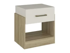 Vente-unique Nachtkastje-Set Van 2 Nachtkastjes Met 1 Lade En 1 Opbergvak Kleuren: Houtlook En Ivoorwit Bodil Ii
