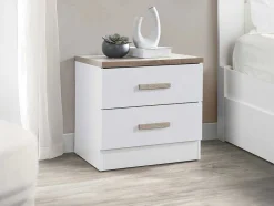 Vente-unique Kindermeubel-Set Van 2 Nachtkastjes Met 2 Lades - Wit En Naturel - Skaido