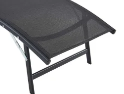 MYLIA Ligstoel-Set Van 2 Opstapelbare Ligstoelen Van Aluminium En Textileen - Zwart - Zensia