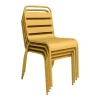 MYLIA Tuinset-Set Van 2 Opstapelbare Tuinstoelen Van Metaal - Mosterdgeel - Mirmande Van