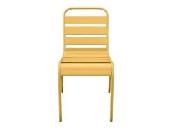 MYLIA Tuinset-Set Van 2 Opstapelbare Tuinstoelen Van Metaal - Mosterdgeel - Mirmande Van