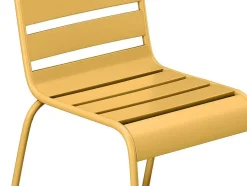 MYLIA Tuinset-Set Van 2 Opstapelbare Tuinstoelen Van Metaal - Mosterdgeel - Mirmande Van