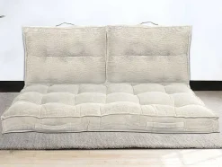 OZAIA Huistextiel-Set Van 2 Palletkussens Van Ribfluweel - L60 X D40 Cm - Beige - Baila