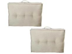 OZAIA Huistextiel-Set Van 2 Palletkussens Van Ribfluweel - L60 X D40 Cm - Beige - Baila
