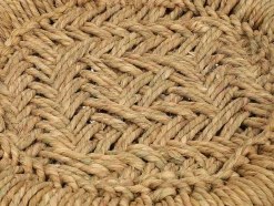 Vente-unique Poef-Set Van 2 Ronde Poefs Van Licht Naturelkleurig Rotan Mirtaka