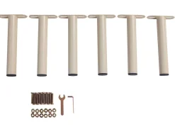Vente-unique Bedbodem-Set Van 6 Ronde Poten Voor Een Lattenbodem - Beige