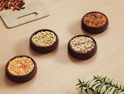 OZAIA Tafelservies-Set Van 4 Schaaltjes - D13 X H4 Cm - Mangohout - Naturel - Valisa