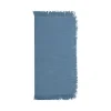 OZAIA Textiel Voor Eettafel-Set Van 4 Servetten Met Franje - Katoen - 45 X 45 Cm - Marineblauw - Pola