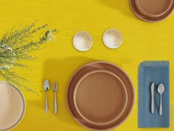 OZAIA Textiel Voor Eettafel-Set Van 4 Servetten Met Franje - Katoen - 45 X 45 Cm - Marineblauw - Pola