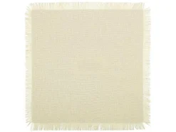 OZAIA Textiel Voor Eettafel-Set Van 4 Servetten Met Franje - Katoen - 45 X 45 Cm - Beige - Pola
