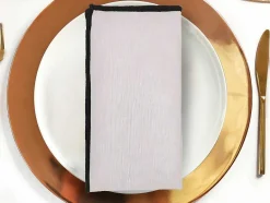 OZAIA Textiel Voor Eettafel-Set Van 4 Servetten Van Katoen En Linnen - 45 X 45 Cm - Taupegrijs - Borina
