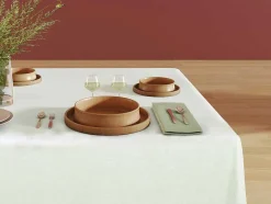 OZAIA Textiel Voor Eettafel-Set Van 4 Servetten Van Katoen - 45 X 45 Cm - Groen - Beige Rand - Loania