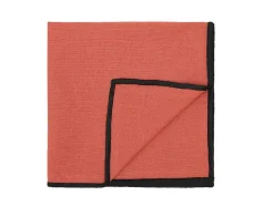 OZAIA Textiel Voor Eettafel-Set Van 4 Servetten Van Katoen En Linnen - 45 X 45 Cm - Terracotta - Borina