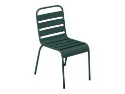 MYLIA Tuinset-Set Van 2 Stapelbare Metalen Tuinstoelen - Dennengroen - Mirmande Van