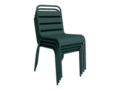 MYLIA Tuinset-Set Van 2 Stapelbare Metalen Tuinstoelen - Dennengroen - Mirmande Van