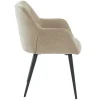 Vente-unique Stoel-Set Van 2 Stoelen Heka - Met Armleuningen - Stof En Metaal - Beige