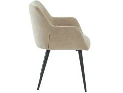 Vente-unique Stoel-Set Van 2 Stoelen Heka - Met Armleuningen - Stof En Metaal - Beige