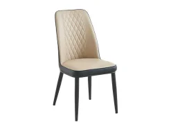 Vente-unique Stoel-Set Van 2 Stoelen In Kunstleer En Metaal - Beige En Antraciet - Mildura