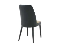 Vente-unique Stoel-Set Van 2 Stoelen In Kunstleer En Metaal - Beige En Antraciet - Mildura