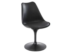 Vente-unique Stoel-Set Van 2 Stoelen In Polypropeen, Kunstleer En Metaal - Zwart - Xafy