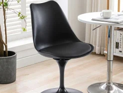 Vente-unique Stoel-Set Van 2 Stoelen In Polypropeen, Kunstleer En Metaal - Zwart - Xafy