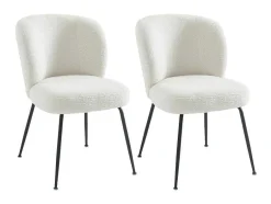 Vente-unique Stoel-Set Van 2 Stoelen In Ribfluweel En Metaal - Wit - Polpona Van Pascal Morabito