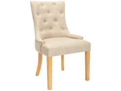Vente-unique Stoel-Set Van 2 Stoelen Jolia - Stof En Houten Poten - Beige