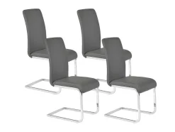 Vente-unique Stoel-Set Van 4 Stoelen Lirica - Grijs Kunstleer