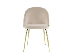 Vente-unique Stoel-Set Van 2 Stoelen Melbourne - Fluweel En Goudkleurig Metaal - Beige