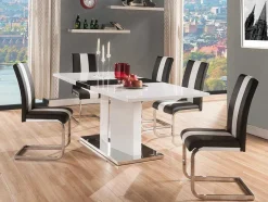 Vente-unique Stoel-Set Van 4 Stoelen Trinity Van Kunstleer - Zwart En Wit - Van Pascal Morabito