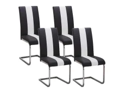 Vente-unique Stoel-Set Van 4 Stoelen Trinity Van Kunstleer - Zwart En Wit - Van Pascal Morabito