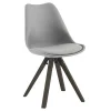 Vente-unique Stoel-Set Van 6 Stoelen Van Polypropyleen En Beuken - Grijs En Donker Naturel - Serani