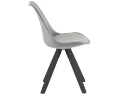 Vente-unique Stoel-Set Van 6 Stoelen Van Polypropyleen En Beuken - Grijs En Donker Naturel - Serani