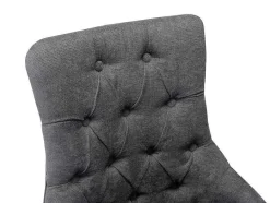 Vente-unique Stoel-Set Van 6 Stoelen Van Stof En Heveahout - Grijs - Mervia
