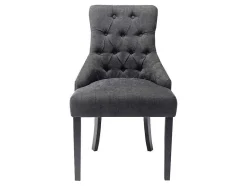Vente-unique Stoel-Set Van 6 Stoelen Van Stof En Heveahout - Grijs - Mervia