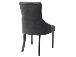Vente-unique Stoel-Set Van 6 Stoelen Van Stof En Heveahout - Grijs - Mervia