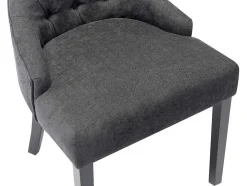 Vente-unique Stoel-Set Van 6 Stoelen Van Stof En Heveahout - Grijs - Mervia