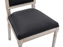 Vente-unique Stoel-Set Van 2 Stoelen Van Stof En Heveahout - Zwart - Amboisette