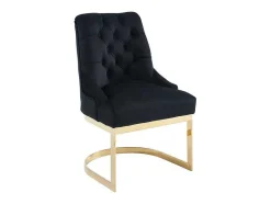 PASCAL MORABITO Stoel-Set Van 6 Stoelen Van Velours En Goudkleurig Roestvrij Staal - Zwart - Porilaso Van