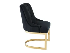 PASCAL MORABITO Stoel-Set Van 6 Stoelen Van Velours En Goudkleurig Roestvrij Staal - Zwart - Porilaso Van