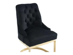 PASCAL MORABITO Stoel-Set Van 2 Stoelen Van Velours En Goudkleurig Roestvrij Staal - Zwart - Porilaso Van