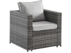 MYLIA Loungeset-Set Van 2 Tuinstoelen Van Geweven Hars - Grijs - Anori