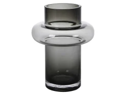 OZAIA Decoratieobject Voor Binnen-Set Van 2 Vazen Van Getint Glas - D25 X H30 Cm - Glas - Gerookt Grijs - Valoit