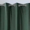 OZAIA Huistextiel-Set Van 2 Verduisterende Gordijnen Van Velours - L135 X H250 Cm - Groen Met Zilverkleurige Ogen - Darrel