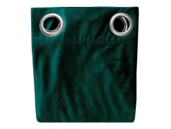 OZAIA Huistextiel-Set Van 2 Verduisterende Gordijnen Van Velours - L135 X H250 Cm - Groen Met Zilverkleurige Ogen - Darrel