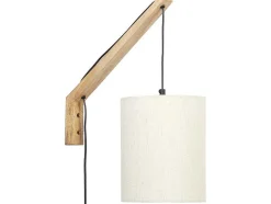 OZAIA Wandlamp-Set Van 2 Wandlampen Met Scandinavische Stijl - D35 X H48 Cm - Hout En Stof - Naturel En Beige - Paliana