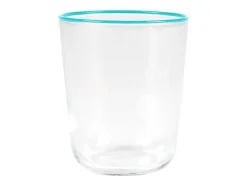 OZAIA Tafelservies-Set Van 6 Waterglazen Met Een Blauwe Rand Van 31,5 Cl - D. 8 X H. 9,5 Cm - Azuran