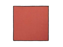 OZAIA Textiel Voor Eettafel-Set Van Tafellaken + 4 Servetten Van Linnen En Katoen - Zwarte Rand - Terracotta - 170 X 300 Cm - Borina