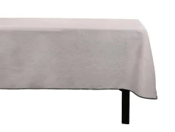 OZAIA Textiel Voor Eettafel-Set Van Tafellaken + 4 Servetten Van Linnen En Katoen - Zwarte Rand - Taupegrijs - 170 X 300 Cm - Borina